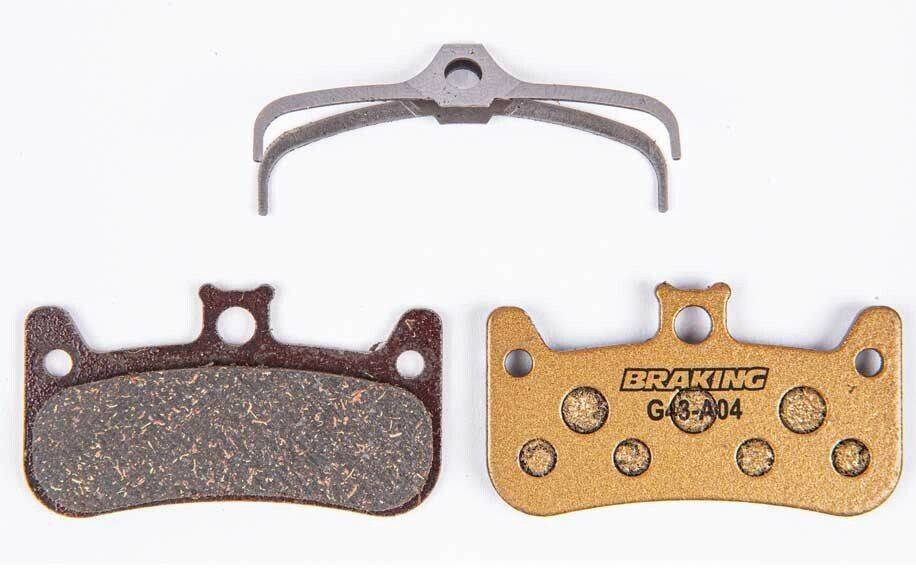 Accesorios para frenos de bicicleta Intersport Braking Formula Cura 4 Carbon-metallic Disc Brake Pads Golden