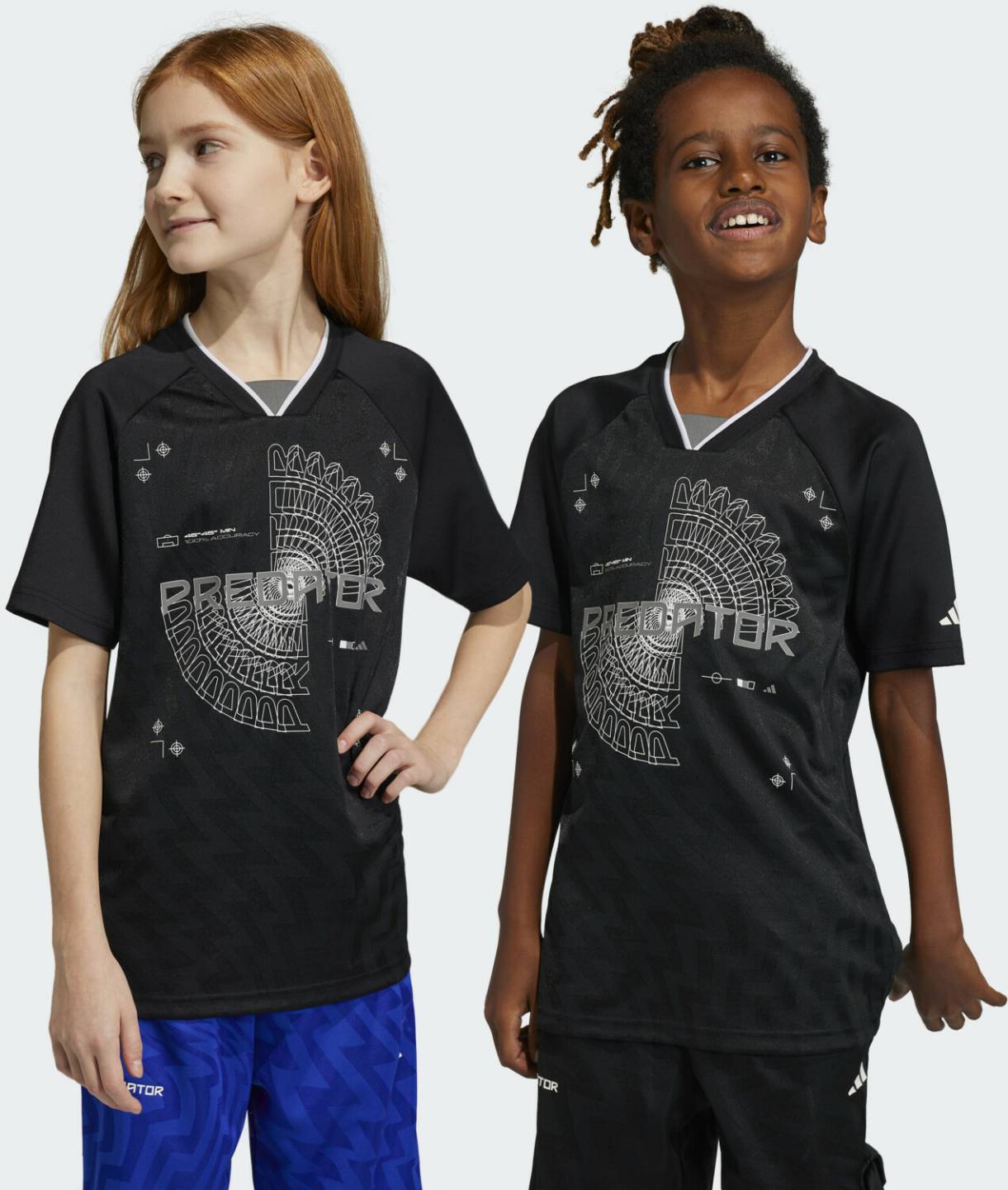 Intersport Adidas Football-Inspired Predator Shirt Youth (HR6396) black/grey four/white Camisetas de fútbol