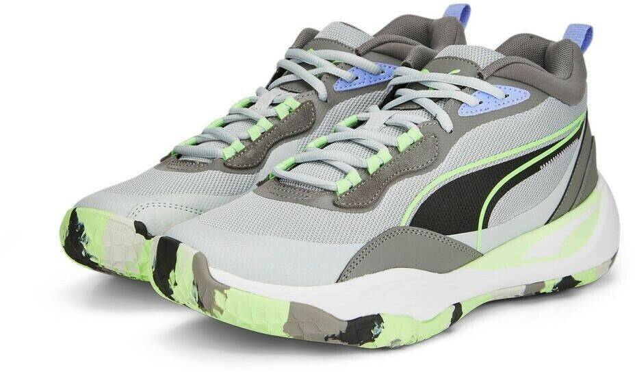 Zapatillas de baloncesto Intersport Puma Playmaker Pro platinum gray-fizzy lime