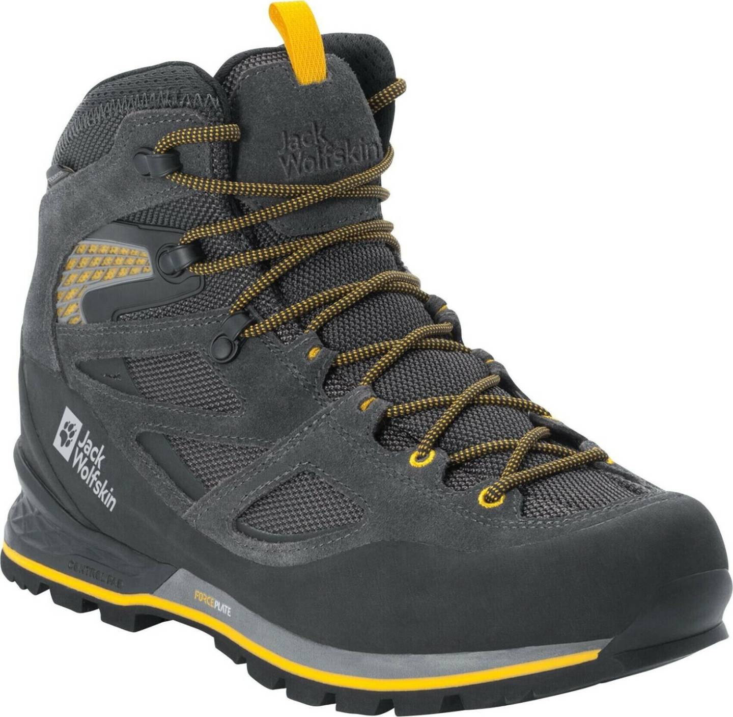 Calzado de montaña Intersport Jack Wolfskin Force Crest Texapore Mid (4048012) black/burly yellow XT