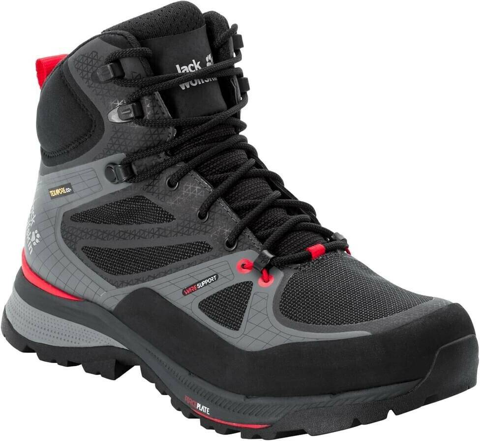 Intersport Jack Wolfskin Force Trekker Texapore Mid M (4048601)black/red Calzado de montaña