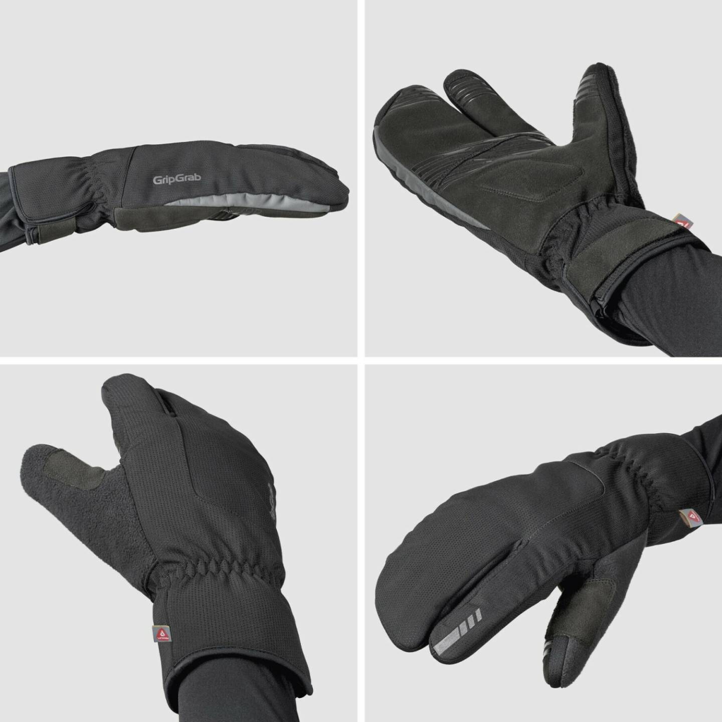 Guantes de ciclismo Intersport GripGrab Nordic 2 Deep Winter Lobsterblack