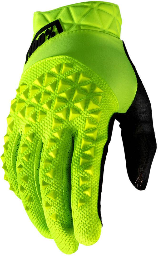 Intersport 100% Geomatic Gloves fluo yellow Guantes de ciclismo