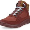 Intersport Ecco Sneaker hiking shoes MX Mid wine red camel brown women's Calzado de montaña