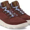 Intersport Ecco Sneaker hiking shoes MX Mid wine red camel brown women's Calzado de montaña