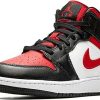 Intersport Nike Air Jordan 1 Mid GS (554725)black/fire red Zapatillas de baloncesto